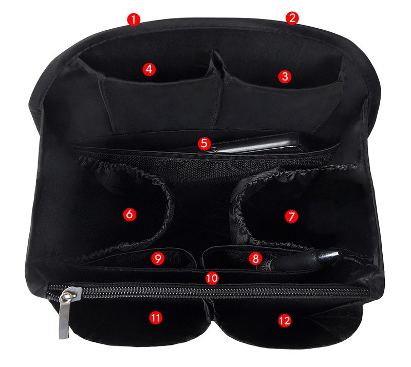 Vercord Backpack Organizer Insert Liner Hanging Travel Bag in Bag with Many Pockets Black Large - Image 4